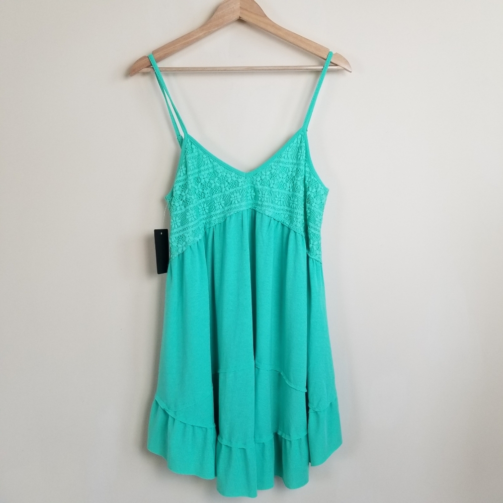 POL Heat Wave Tank Top Paradise Mint Size Large NWT